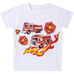 Funnycokid Toddler Boy Shirts Graphic T-Shirt Kids Tees 2-6 Years