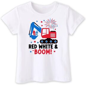 4th of July Shirt for Toddler Boys Girls Kids, Independence Day USA Flag Red White Blue T-Shirt 2-8T in Kuwait