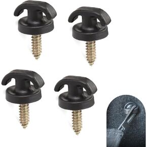 4 PCS Cargo Net Screw Hooks, Car Flat Vertical Luggage Net Hook, Replacement Hardware Kit for Trunk Net with Fixing and Storing Sundries, Universal for Trucks, Cars, SUVs (Black)