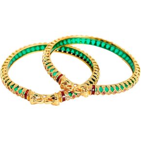 مجموعة efulgenz Indian bangle مجموعة من مجوهرات الزفاف الهندية للنساء لبيان الزفاف مجوهرات الأزياء بوليوود (2 أجهزة كمبيوتر)
