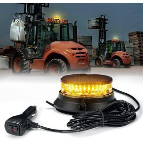 Xprite LED Rotating Beacon Light, 4.5Inch Super Bright Forklift Strobe Lights w/Magnetic Base for 12-24V Construction Truck Patrol Car Tractor Golf Carts-Blue