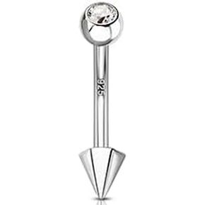 Cocharm 925 Sterling Silver Belly Button Ring 14g Gold Spike Belly Diet Jewelry for Women Men 10mm Belly Bar Nickel Free