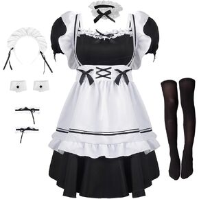 Maid Outfit Anime Cosplay Costume for Halloween Role Play Maid Cosplay Costume for Women Anime Party