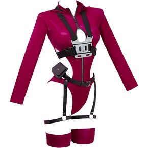 Game Guard Costume Women TV Derivative Lingerie Bodysuit Cutout Zipper Hooded Jumpsuit with Headgear Halloween