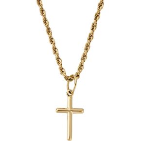 | Cross Pendant Necklace | 20.5" Chain Link with 20MM x 20MM Pendant | Waterproof, Heat & Sweat Resistant | Gifts for Men | Men's Jewelry |