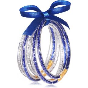 FAERLIIRY Crystal Jelly Bangles Bracelets Game Day Bracelets for Women Bamboo Filled Jelly Rhinestone Silicone Bracelet Stacking Football Bracelets Game Day Jewelry Accessories Sports Fan Gifts