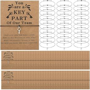 50 Sets Employee Appreciation Gifts for Team Coworker Bracelets Bulk Thank You Bracelets You Are A Key Part of Our Team Gift Teamwork Gifts for Women Men Staff Teacher Retirement