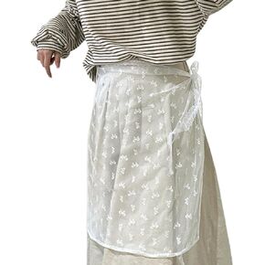Women Lace Skirt Y2k Skirt Coverup Skirt See Through Lace Layered Skirt Mesh Stacked Wrap Skirt Korean Streetwear