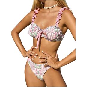 Soly Hux Women's Floral Bathing Suits من قطعتين للسباحة