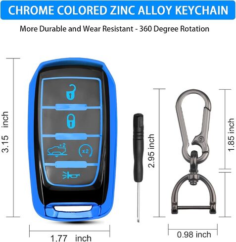QBUC for Dodge Key FOB ، يناسب دودج رام 1500 2500 3500 4-5 أزرار 2019 2020 2021 2022 2023 TPU مفتاح FOB مع سلسلة المفاتيح ، حماية مفتاح الإكسسوارات عن بُعد الذكية (RED) in Kuwait