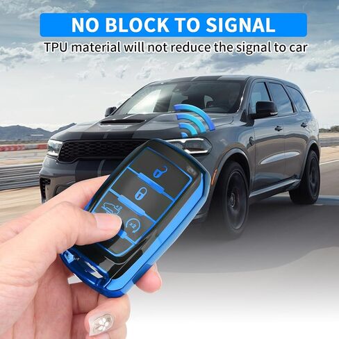 QBUC for Dodge Key FOB ، يناسب دودج رام 1500 2500 3500 4-5 أزرار 2019 2020 2021 2022 2023 TPU مفتاح FOB مع سلسلة المفاتيح ، حماية مفتاح الإكسسوارات عن بُعد الذكية (RED) in Kuwait