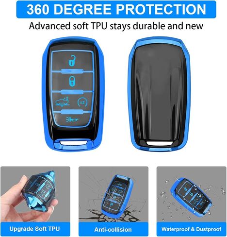 QBUC for Dodge Key FOB ، يناسب دودج رام 1500 2500 3500 4-5 أزرار 2019 2020 2021 2022 2023 TPU مفتاح FOB مع سلسلة المفاتيح ، حماية مفتاح الإكسسوارات عن بُعد الذكية (RED) in Kuwait