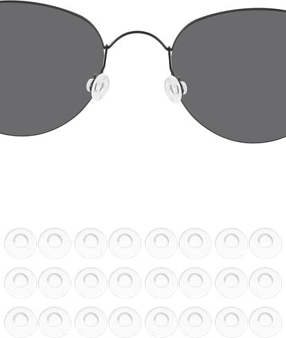 DROGO 3 Pairs Silicone Eyeglass Nose Pads, Clear Circular Replacement Nose Pieces, Anti-Slip Plug-in Nose Pads in Saudi Arabia