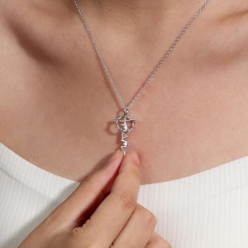 Lcherry Faith Necklace Cross Crown Necklace for Women Religious Jewelry Christian Baptisms Gifts for Women in Saudi Arabia