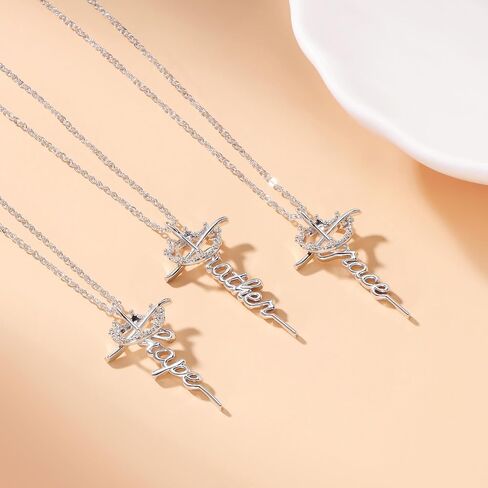 Lcherry Faith Necklace Cross Crown Necklace for Women Religious Jewelry Christian Baptisms Gifts for Women in Saudi Arabia