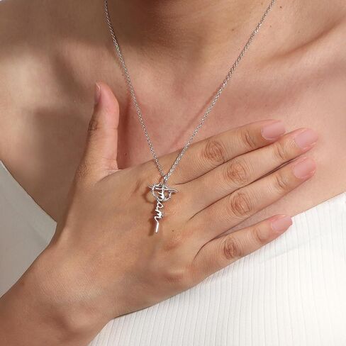 Lcherry Faith Necklace Cross Crown Necklace for Women Religious Jewelry Christian Baptisms Gifts for Women in Saudi Arabia