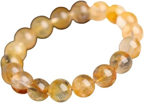 Natural Genuine Brazilian Crystal Stretch Bracelet, Abundance Stone Birthstone Chakra Healing Gemstone Crystal Beads Adjustable Bangle Jewelry Gift for Men Women in Saudi Arabia