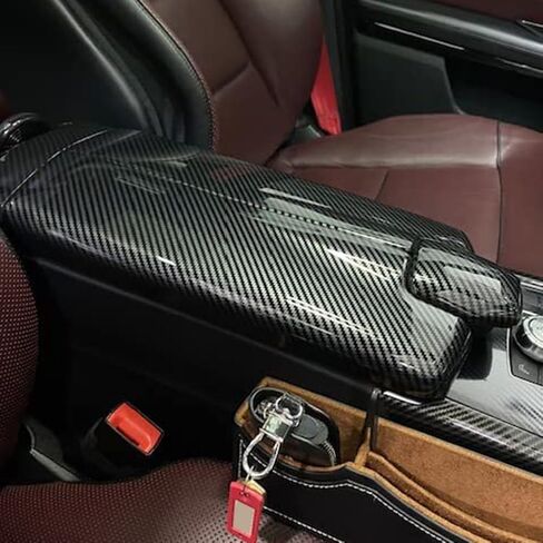 Interior Center Console Armrest Storage Box Panel Cover Trim for Mercedes Benz E Class W212 Accessories 2010-2015 and CLS W218 2012-2017 (Not Real Carbon) in Saudi Arabia