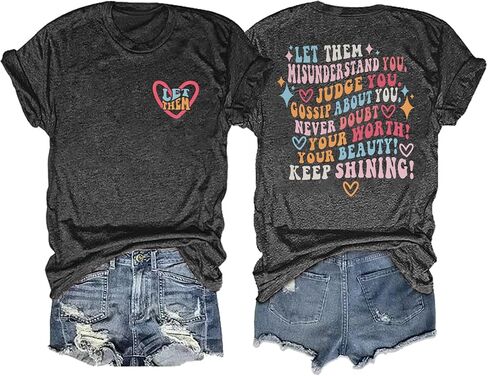 Mental Health Shirt for Women Let Them Misunderstand You T-Shirt Inspirational Graphic Tees Motivational Gift Tops in Saudi Arabia