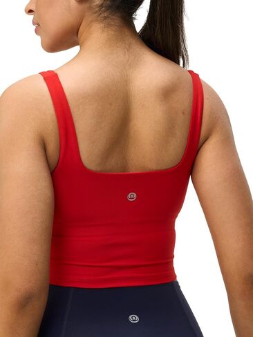 Womens U Neck Longline Longlist Sports Sports Bra Crop Tank Top Support Wide Straps Yoga Prockout Bras ، وضغط خفيف in Kuwait
