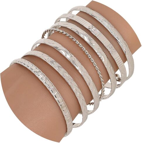 Gold Bangle Bracelets for Women, 14k Gold Plated Multi Layer Cuff Bangles Set, Stackable Boho Non Tarnish Elegance Smooth Bangle Jewelry Gifts for Her in Saudi Arabia