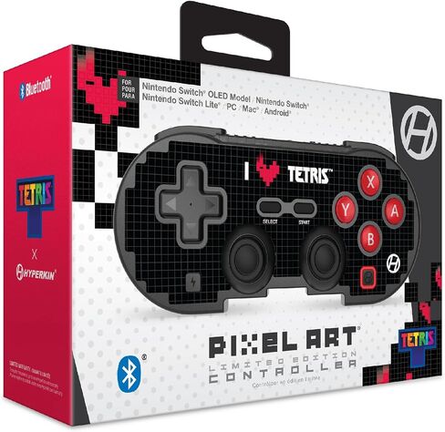 Hyperkin Limited Edition Pixel Art Bluetooth Controller Official Tetris™ Edition - مرخص رسميًا - لجهاز Nintendo Switch®، والكمبيوتر الشخصي، وMac®، وAndroid®، وiOS® (Hyper Gradient) in Kuwait
