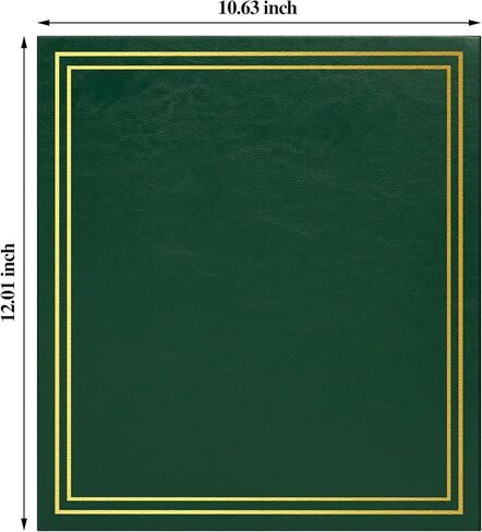 Vienrose Photo Album Self Adhesive Leather Cover 3 Ring Binder Vintage Printed Photo Book fits 4x6 5x7 Memory Book with Blank Sticky Pages for Travel Wedding 25 Sheets / 50 Pages, Dark Green in Saudi Arabia
