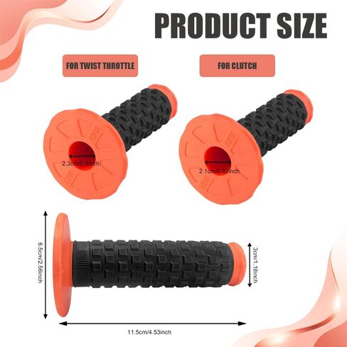 2PCS Motorcycle Grips, Dirt Bike Handlebar Grips, 7/8" Dirt Bike Pillow Top Grips, Car Accessories Anti-Slip Universal Handlebar Racing Grip for Motocross Scooter Dirt Bike (Orange/Black) in Kuwait