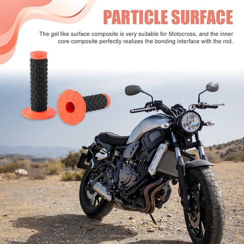 2PCS Motorcycle Grips, Dirt Bike Handlebar Grips, 7/8" Dirt Bike Pillow Top Grips, Car Accessories Anti-Slip Universal Handlebar Racing Grip for Motocross Scooter Dirt Bike (Orange/Black) in Kuwait
