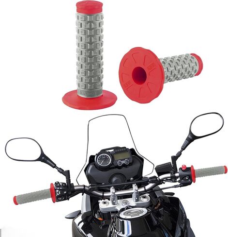 2PCS Motorcycle Grips, Dirt Bike Handlebar Grips, 7/8" Dirt Bike Pillow Top Grips, Car Accessories Anti-Slip Universal Handlebar Racing Grip for Motocross Scooter Dirt Bike (Orange/Black) in Kuwait