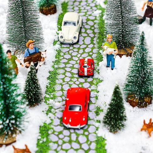Jetec 2 Pcs Christmas Village Accessories Christmas Brick Snow Road Village Street Mat Decorations Snow Brick Mat for Home Garden Landscape, 4.7 x 47.2 Inch(Fresh Style) in Saudi Arabia