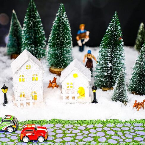 Jetec 2 Pcs Christmas Village Accessories Christmas Brick Snow Road Village Street Mat Decorations Snow Brick Mat for Home Garden Landscape, 4.7 x 47.2 Inch(Fresh Style) in Saudi Arabia