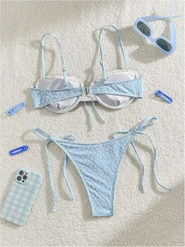 Shenhe Women Intelfore Swimsuit 2 قطعة دانتيل زهرة in Kuwait