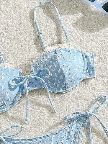 Shenhe Women Intelfore Swimsuit 2 قطعة دانتيل زهرة in Kuwait