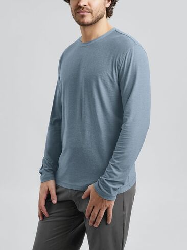 ODODOS Men's Long Sleeve Performance T-Shirt - Stratum Tech Tee, Ultra Soft Moisture Wicking UPF 50+ - The Ascent Series in Saudi Arabia