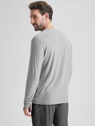 ODODOS Men's Long Sleeve Performance T-Shirt - Stratum Tech Tee, Ultra Soft Moisture Wicking UPF 50+ - The Ascent Series in Saudi Arabia
