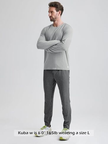ODODOS Men's Long Sleeve Performance T-Shirt - Stratum Tech Tee, Ultra Soft Moisture Wicking UPF 50+ - The Ascent Series in Saudi Arabia