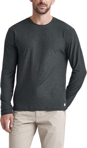 ODODOS Men's Long Sleeve Performance T-Shirt - Stratum Tech Tee, Ultra Soft Moisture Wicking UPF 50+ - The Ascent Series in Saudi Arabia