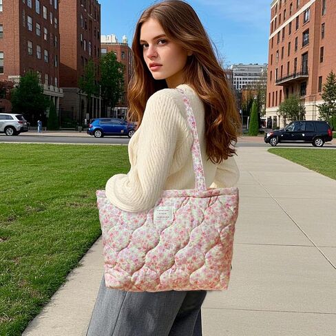 Sunwel Fashion Top Zipper Women Floral Quilted Tote Bag for Work Travel Gym Shopping Beach in Saudi Arabia