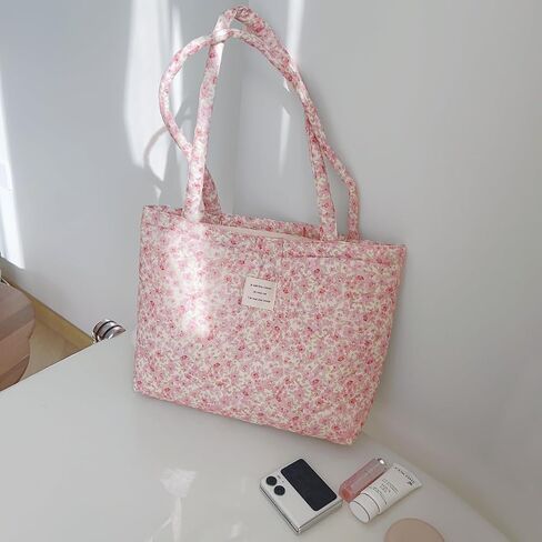 Sunwel Fashion Top Zipper Women Floral Quilted Tote Bag for Work Travel Gym Shopping Beach in Saudi Arabia