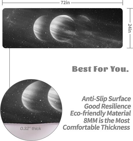 Cifupy Yoga Mat Double-Sided Non Slip Exercise Mat Eco Friendly TPE Fitness Exercise Mat With Carrying Strap & Storage Bag Workout Mat for Yoga, Pilates and Floor Exercises in Kuwait