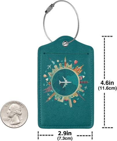 World Travel Luggage Covers and Luggage Tags Tsa Approved, Elastic Washable Fashionable Anti-Scratch Protector, Birthday Gifts for Men Women (M 22-25 Inch Luggage) in Kuwait