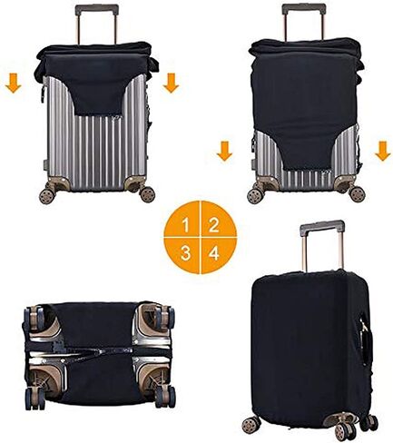 World Travel Luggage Covers and Luggage Tags Tsa Approved, Elastic Washable Fashionable Anti-Scratch Protector, Birthday Gifts for Men Women (M 22-25 Inch Luggage) in Kuwait