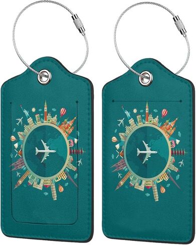 World Travel Luggage Covers and Luggage Tags Tsa Approved, Elastic Washable Fashionable Anti-Scratch Protector, Birthday Gifts for Men Women (M 22-25 Inch Luggage) in Kuwait