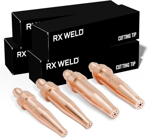 أطراف شعلة قطع الأسيتيلين 1-101 من RX WELD، مقاس 0-3، شعلة شديدة التحمل على شكل حرف V - عبوة من 4 قطع in Kuwait