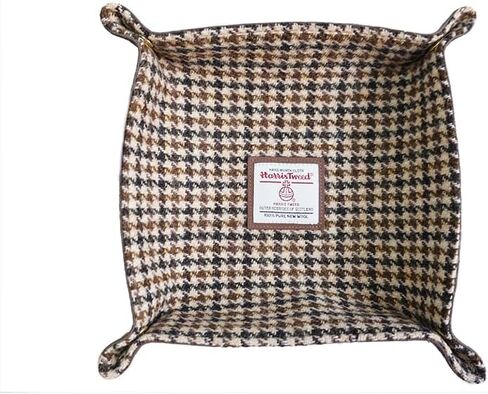 Harris Tweed Wool Valet Tray - Handcrafted Desk Organizer with Brass Snaps,Versatile Storage for Keys, Coin, Jewelry, and More in Saudi Arabia