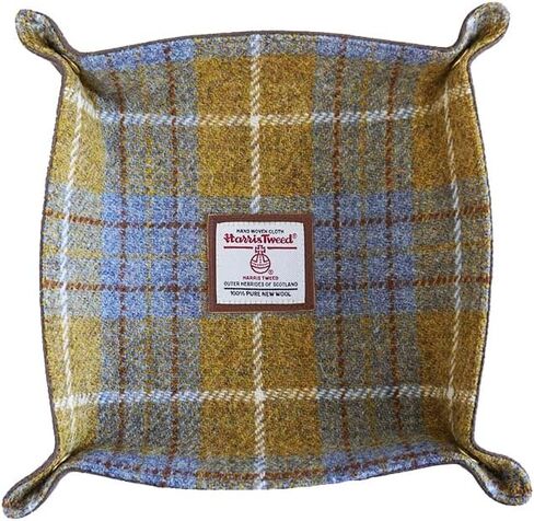 Harris Tweed Wool Valet Tray - Handcrafted Desk Organizer with Brass Snaps,Versatile Storage for Keys, Coin, Jewelry, and More in Saudi Arabia