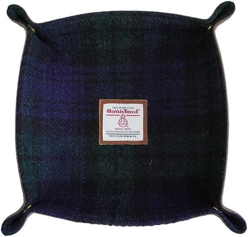 Harris Tweed Wool Valet Tray - Handcrafted Desk Organizer with Brass Snaps,Versatile Storage for Keys, Coin, Jewelry, and More in Saudi Arabia