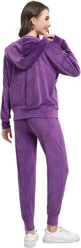 Women's Velour Tracksuit Long Sleeve Sweatsuits Set Casual 2 Piece Lounge Outfits in Saudi Arabia