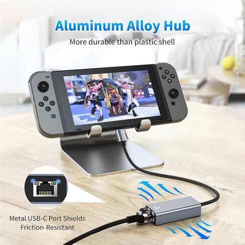 USB 3.0 to Ethernet Adapter with USB C to RJ45 Gigabit LAN 1000 Mbps Wired Network, Ethernet to USB Type-C 10/100/1000Mbps Network Adapter for Windows XP, MAC OS, Linux, Vista 7 8 10 11 More in Saudi Arabia
